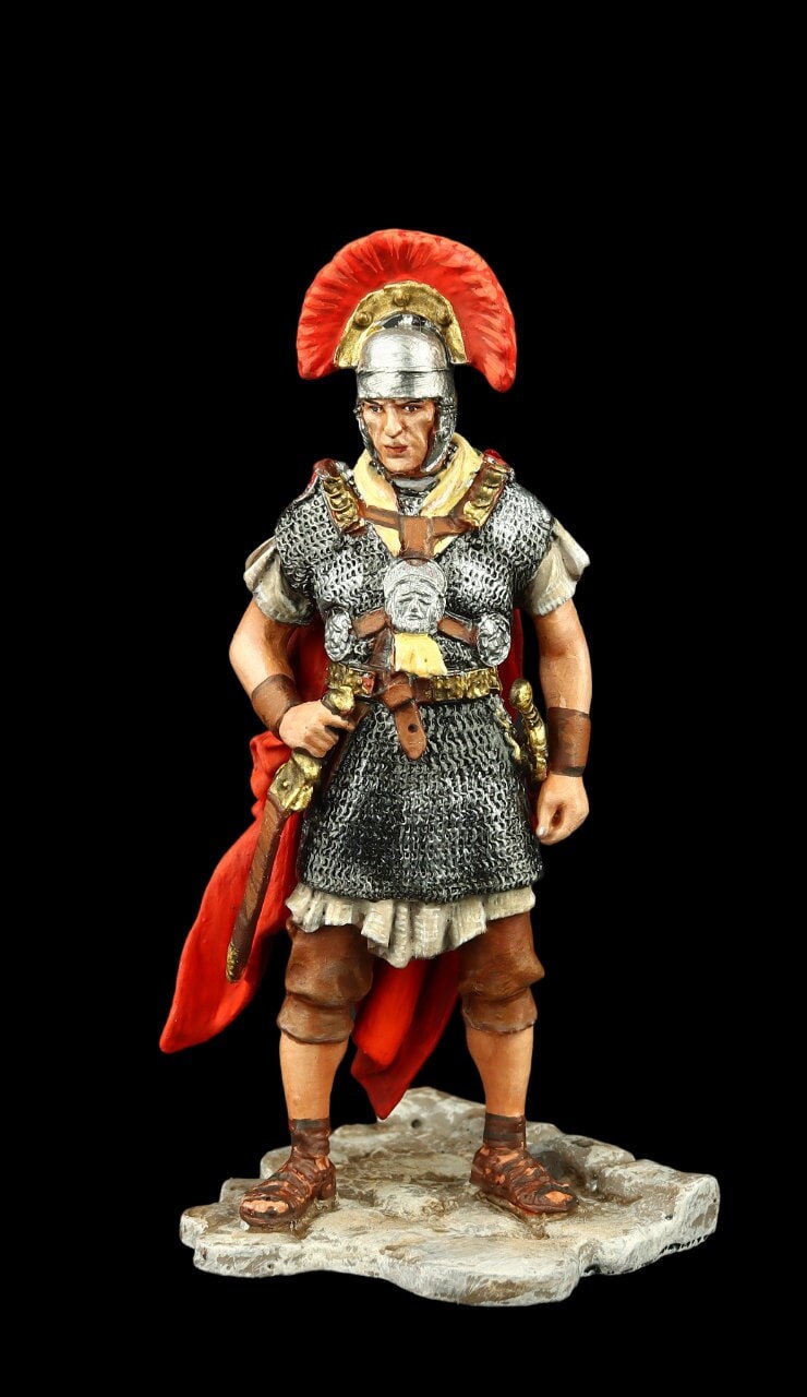 ローマ兵士 置物 ブリキの兵隊 コレクタブル ローマ百人隊長 紀元前1世紀 54 mm 古代
