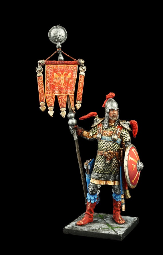 Soldat en étain Gladiateur romain de collection Hoplomachus 54 mm Rome antique - France