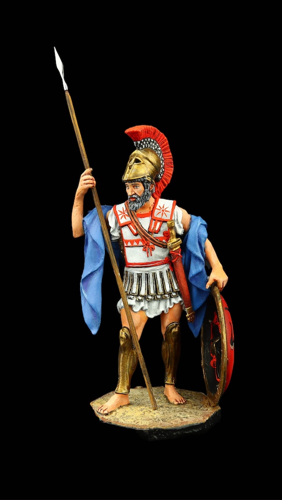 古代ギリシャ ギリシャ神話 アテネ/弓と棍棒 シルバー925 ギリシャ製 ブリキの兵隊 コレクター向け 神話 ギリシャ重装歩兵 54 mm 古代