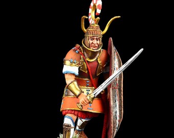 Soldat En étain Peint 54mm - Guerrier De La Grèce Mycénienne - Alive History Miniatures