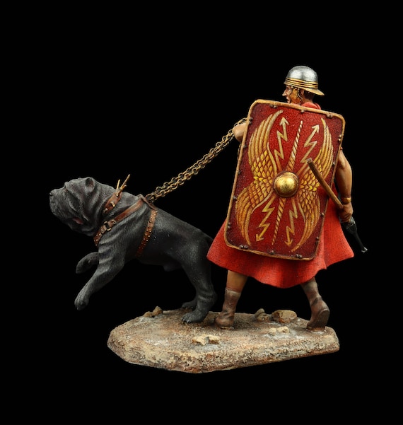 Tin Soldier Collectible Roman Soldier With Neapolitan Mastiff 75