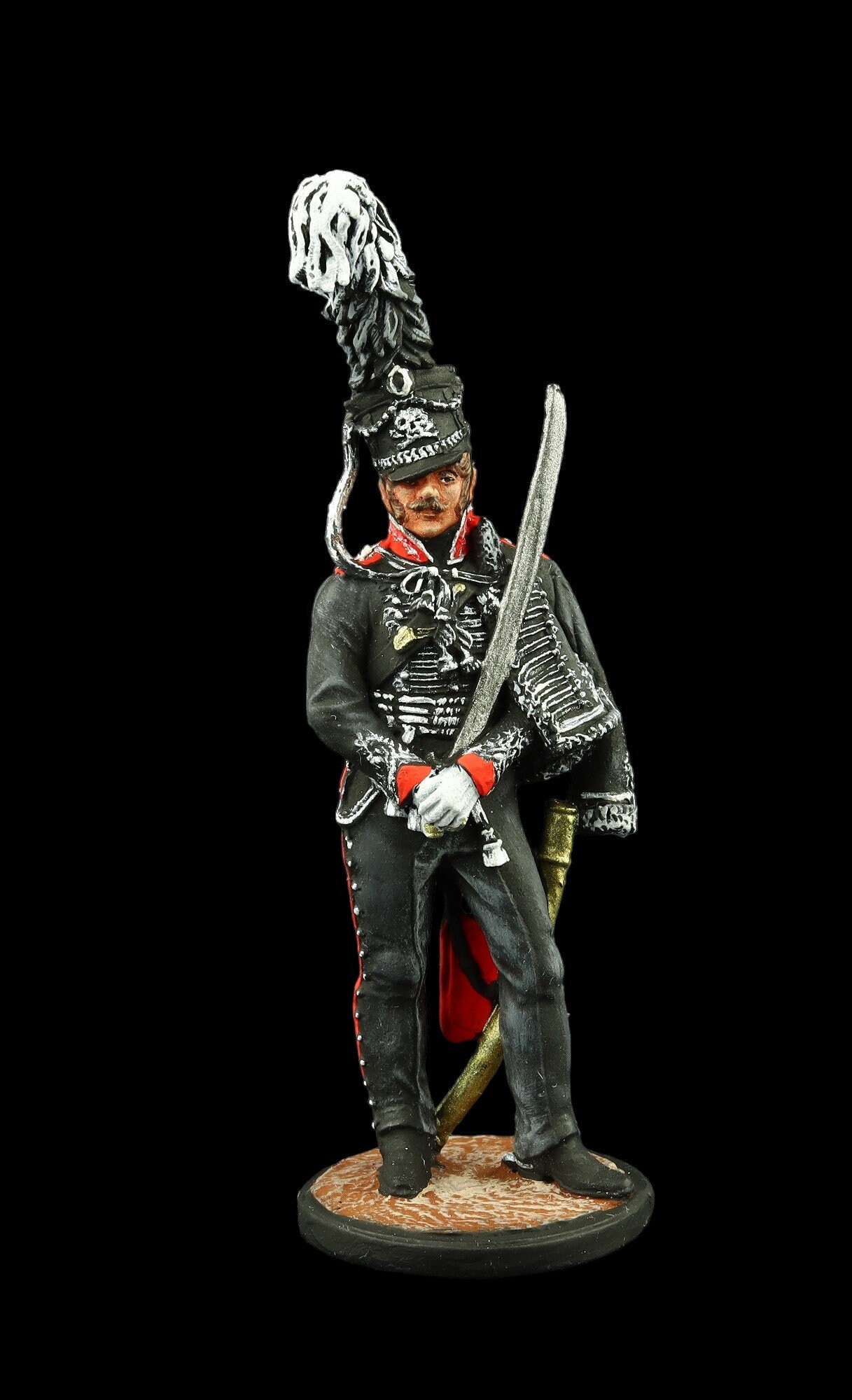 Figurine 1/32 Hussard Premier Empire – Plomb Peint, Marque LASSET, Très Bon état