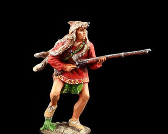 Tin soldier Collectible American Indian with Rifle 54 mm American Natives