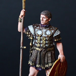 Soldado de chumbo Aquilifer romano colecionável, Legio XIIII Gemina Martia Victrix, I c. 54 d.C. Roma Antiga