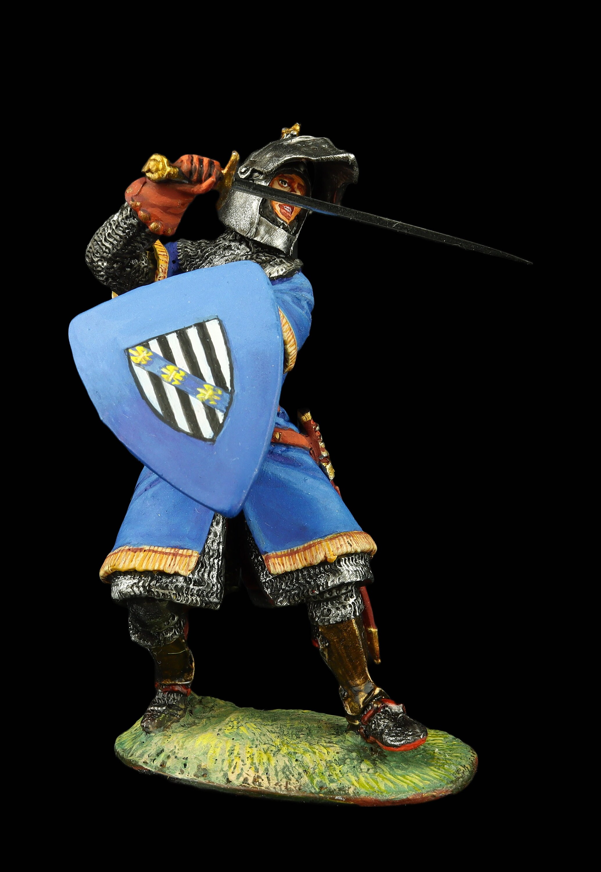 ブリキの兵隊 コレクション品 攻撃するフランス騎士、XV c. 54 mm 中世