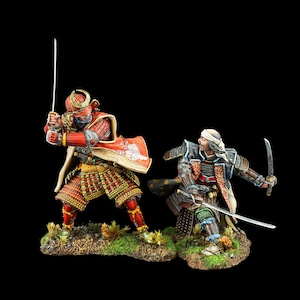 Tin soldier Museum (TOP)  Duelling Samurai 90 mm Medieval Japan, Samurai, Ashigaru etc.