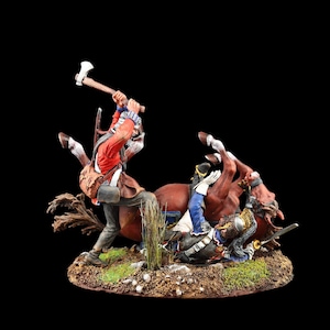 Tin soldier ART-level  54 mm 30th Infantry Regiment at Napoleonic Wars: Sapper and French Cuirassier Napoleonic Wars