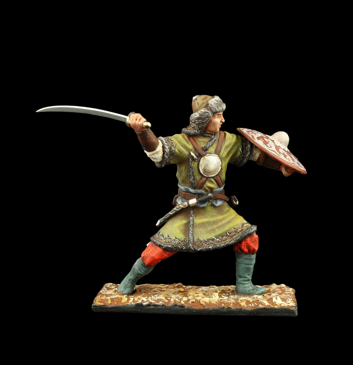 ブリキの兵隊 収集品 剣を振るモンゴル戦士、13世紀頃 54 mm モンゴル 