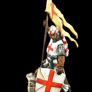 Soldat en étain Chevalier de l'Ordre des Templiers à collectionner 54 mm Âge Médiéval et Croisades - France