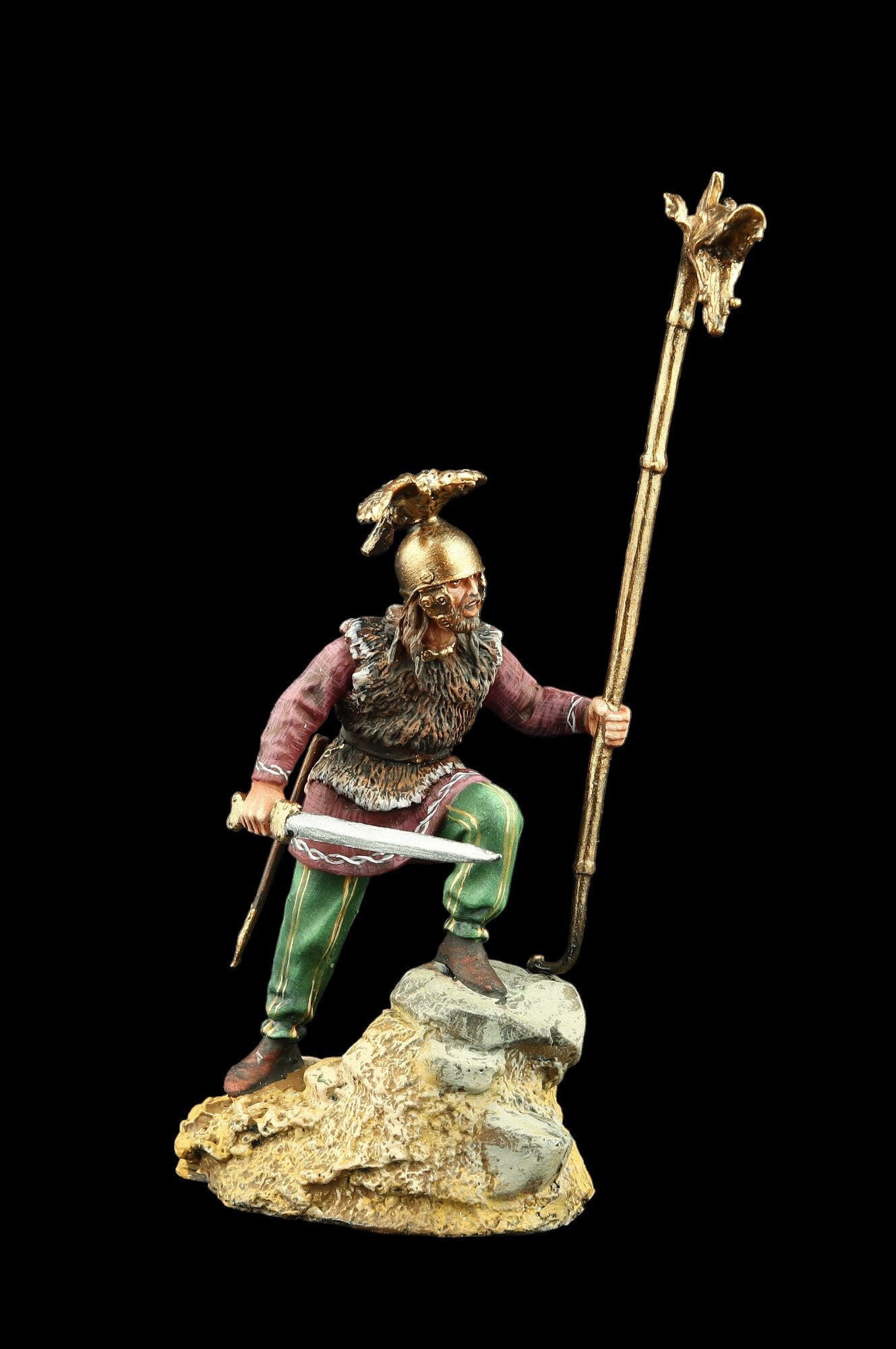 Figurine Elastolin – Chef Viking/Gaulois – Plastique Peint, Allemagne – Occasion