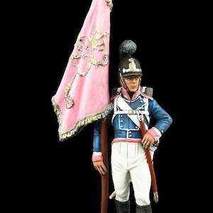 Tin soldier Collectible 54 mm Officer, standard-bearer of the 4th Infantry Regiment von Franchemon, Württemberg, 1811-12 Napoleonic Wars