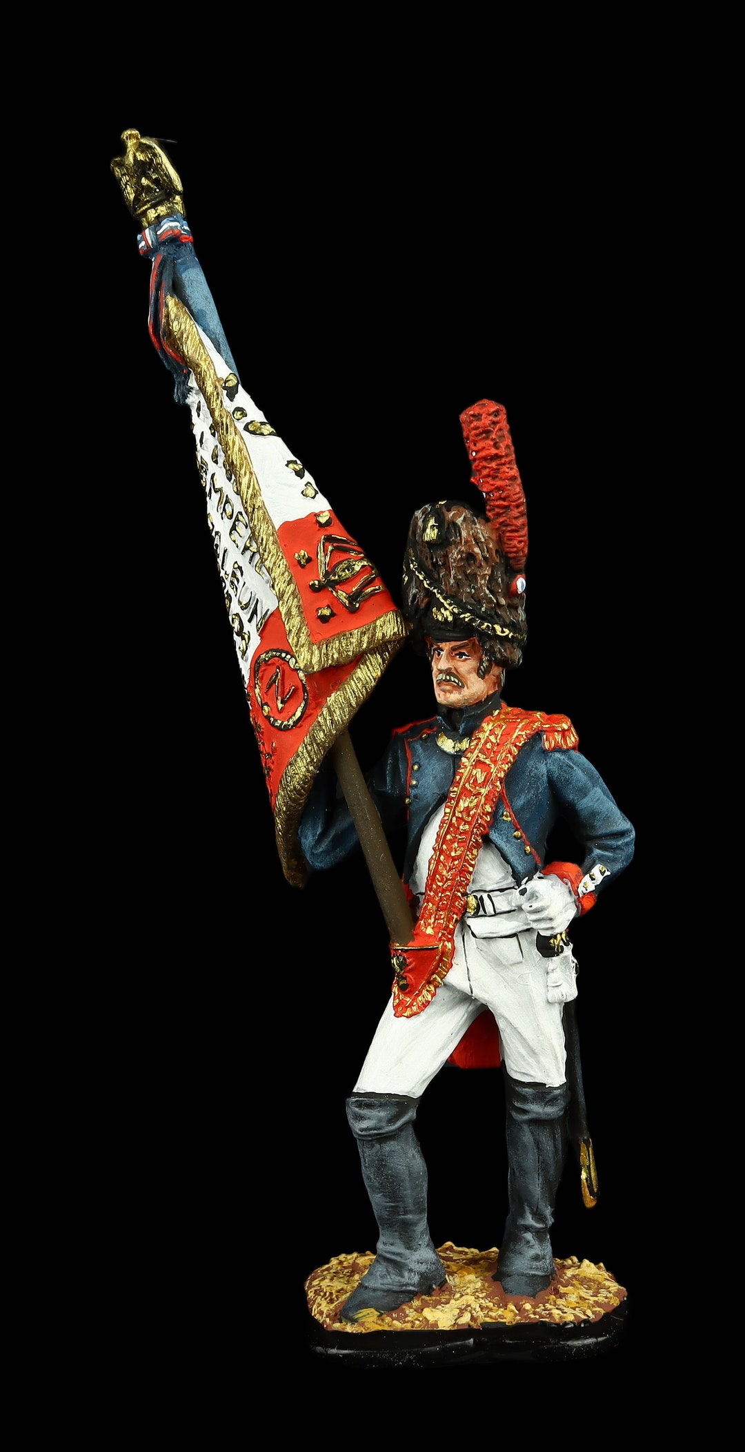 Tin Soldier Collectible 54 Mm Carabiner Sergeant of the 8th Light Regiment With a Company Fanin, France, 1809-12 Napoleonic Wars