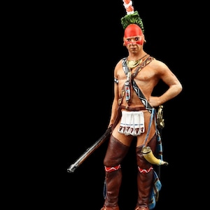 Tin soldier Collectible Mohawk Warrior 54 mm American Natives