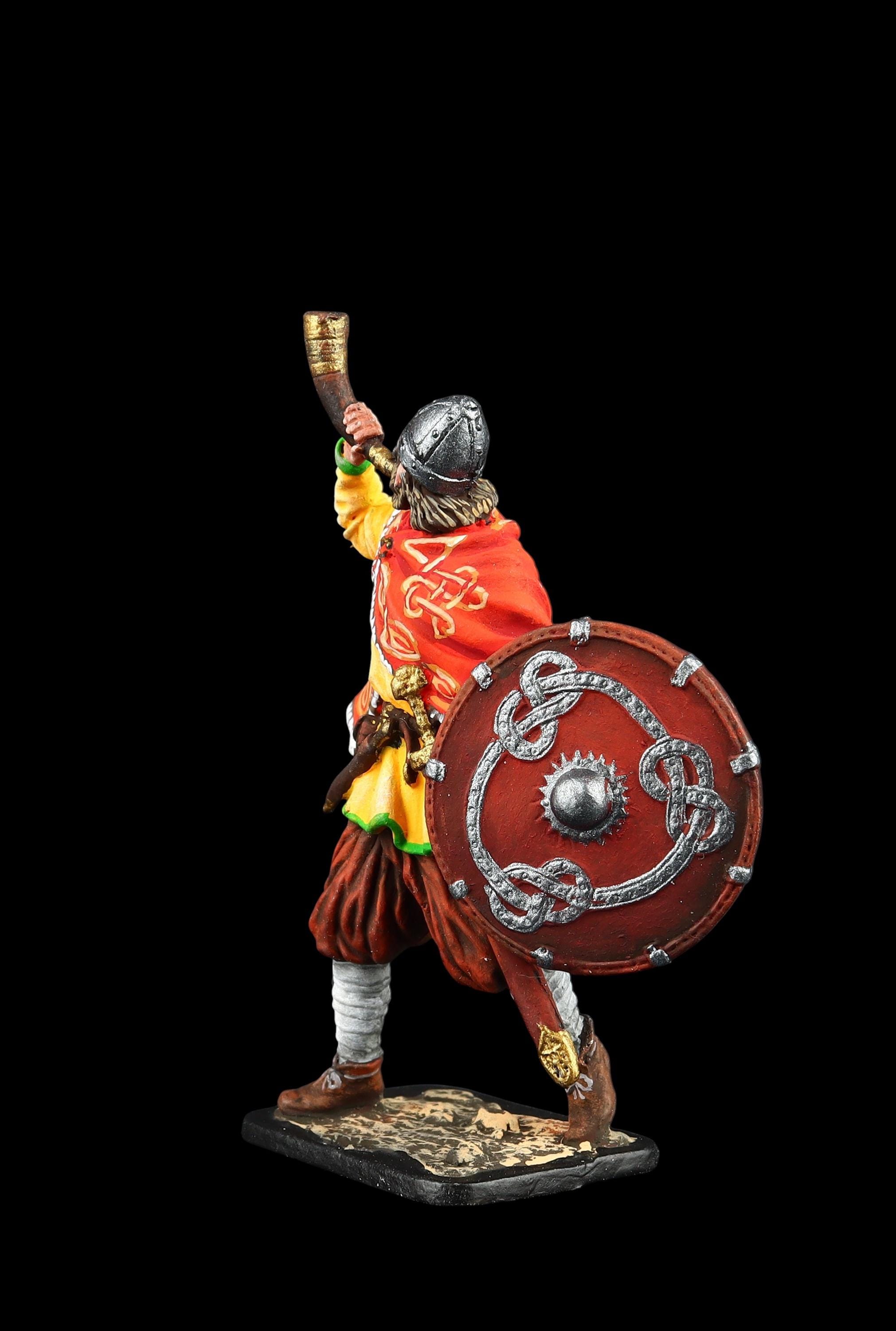 Tin Soldier Collectible Viking With a Horn, IX-X Cc. 54 Mm