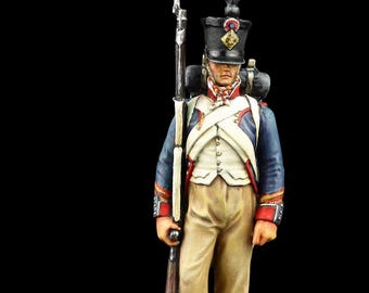 Tin Miniature, Figurine of Sergeant Major of the 4th Hussar Regiment of Hesse-hamburg. Austria 1805-1815. Metal Figure a Sergeant Major