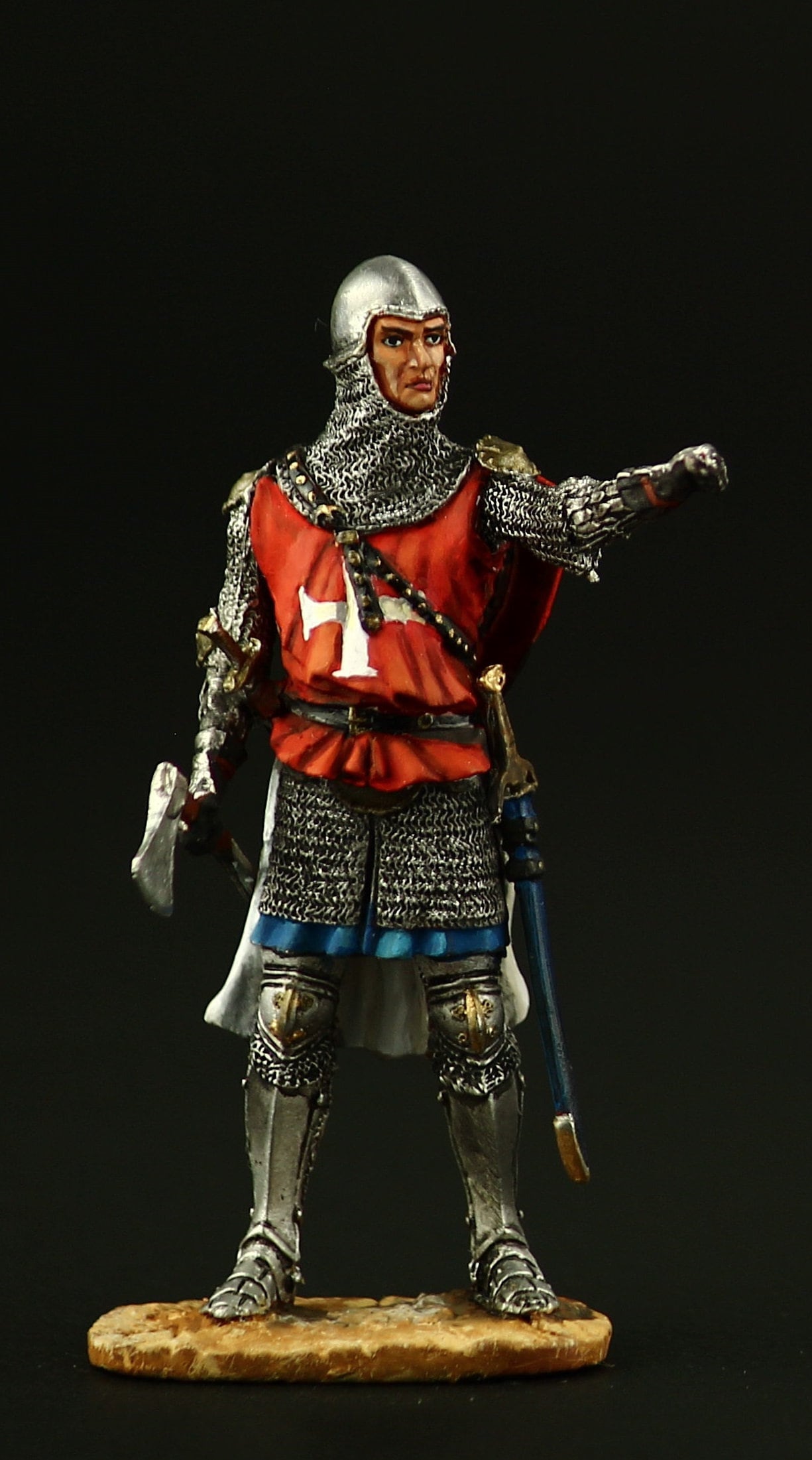 Tin Soldier Collectible English Knight, XIV C. 54 Mm Medieval Age
