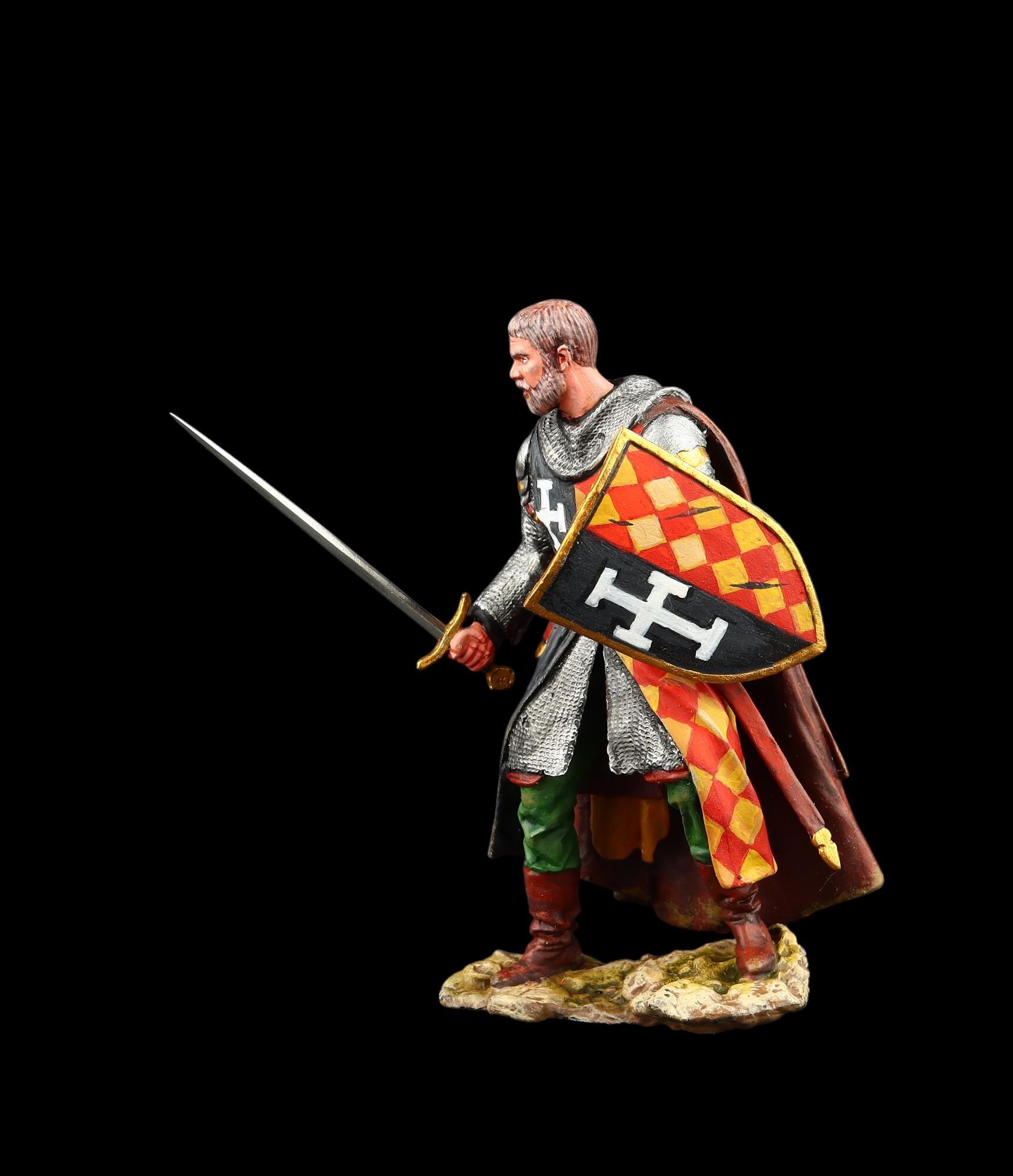 Figurine En Plomb à Peindre – Chevalier Médiéval Sur Socle, Signé Seipp ?, Environ 75mm De Haut