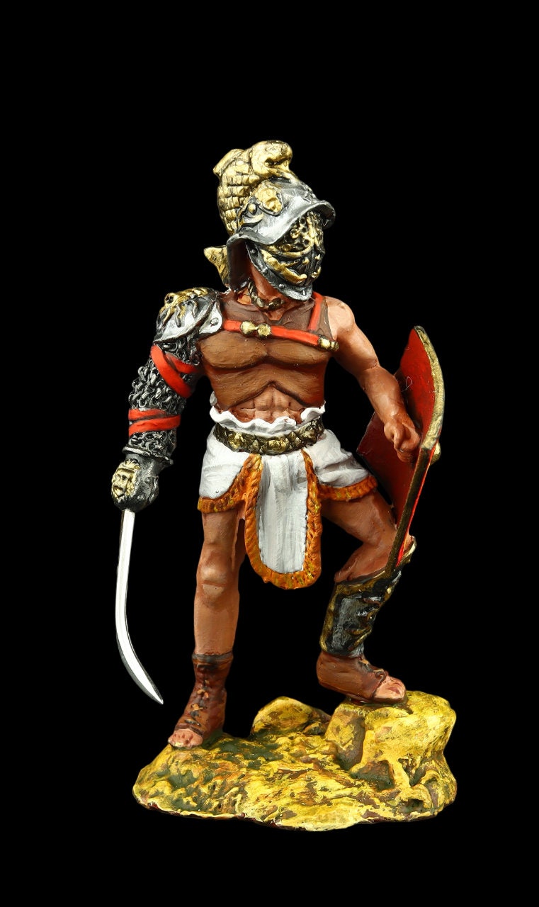 ブリキの兵隊 コレクター向け ローマ剣闘士 トラエクス 54 mm 古代