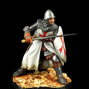 Tin soldier Collectible Knight Templar 54 mm Medieval Age & Crusades