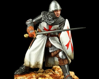 Tin soldier Collectible Knight Templar 54 mm Medieval Age & Crusades