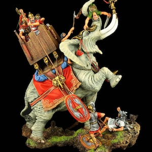 Tin soldier Collectible Carthaginian War Elephant, 202 B.C. 54 mm  Ancient Greece