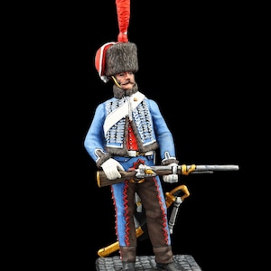 Tin soldier Collectible French Hussar of 10th Elite Regiment, 1808  54 mm Napoleonic Wars