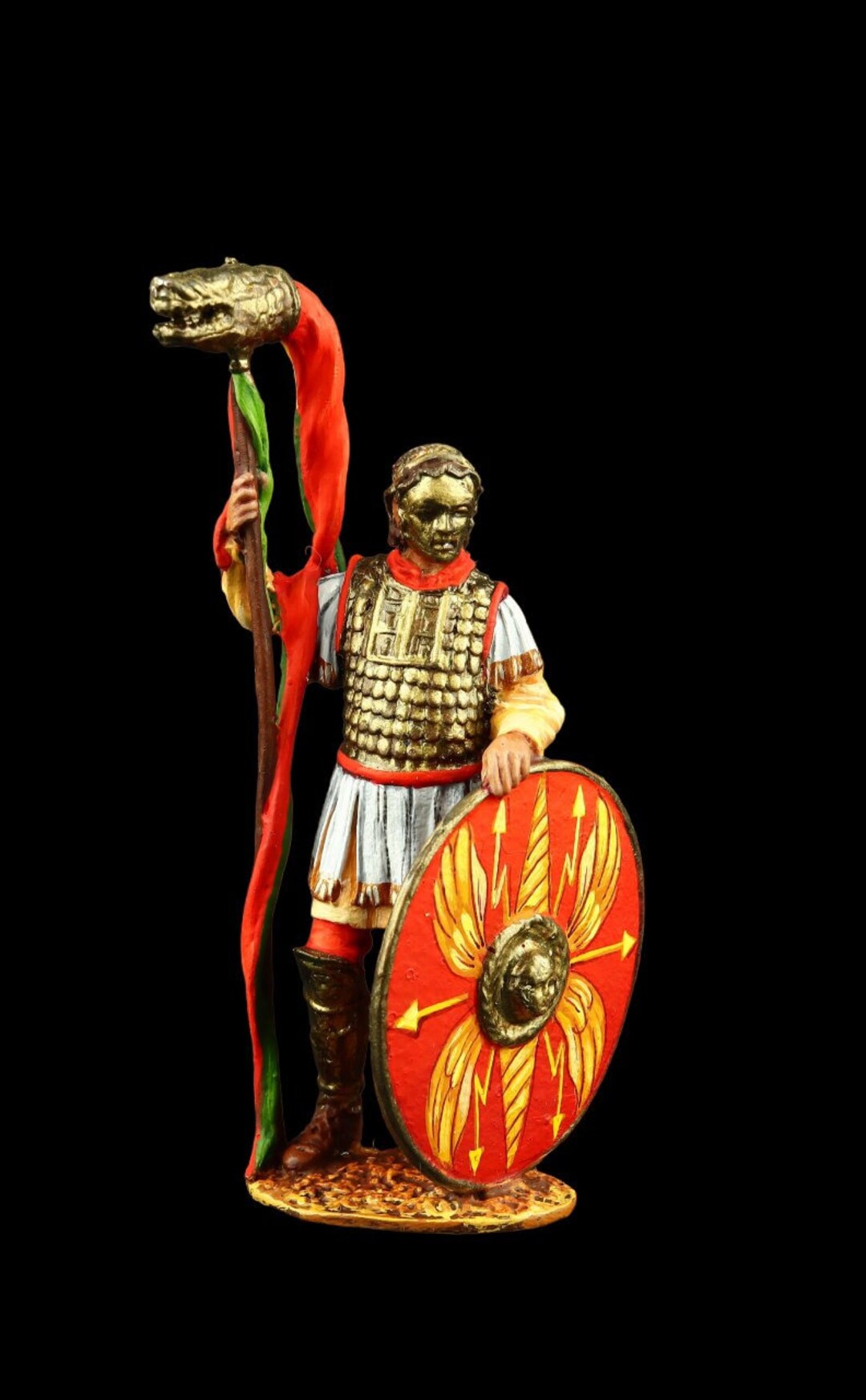 Soldat En Étain Peint 54 Mm - Draconarius Romain - Guerres Daces - Masterclass