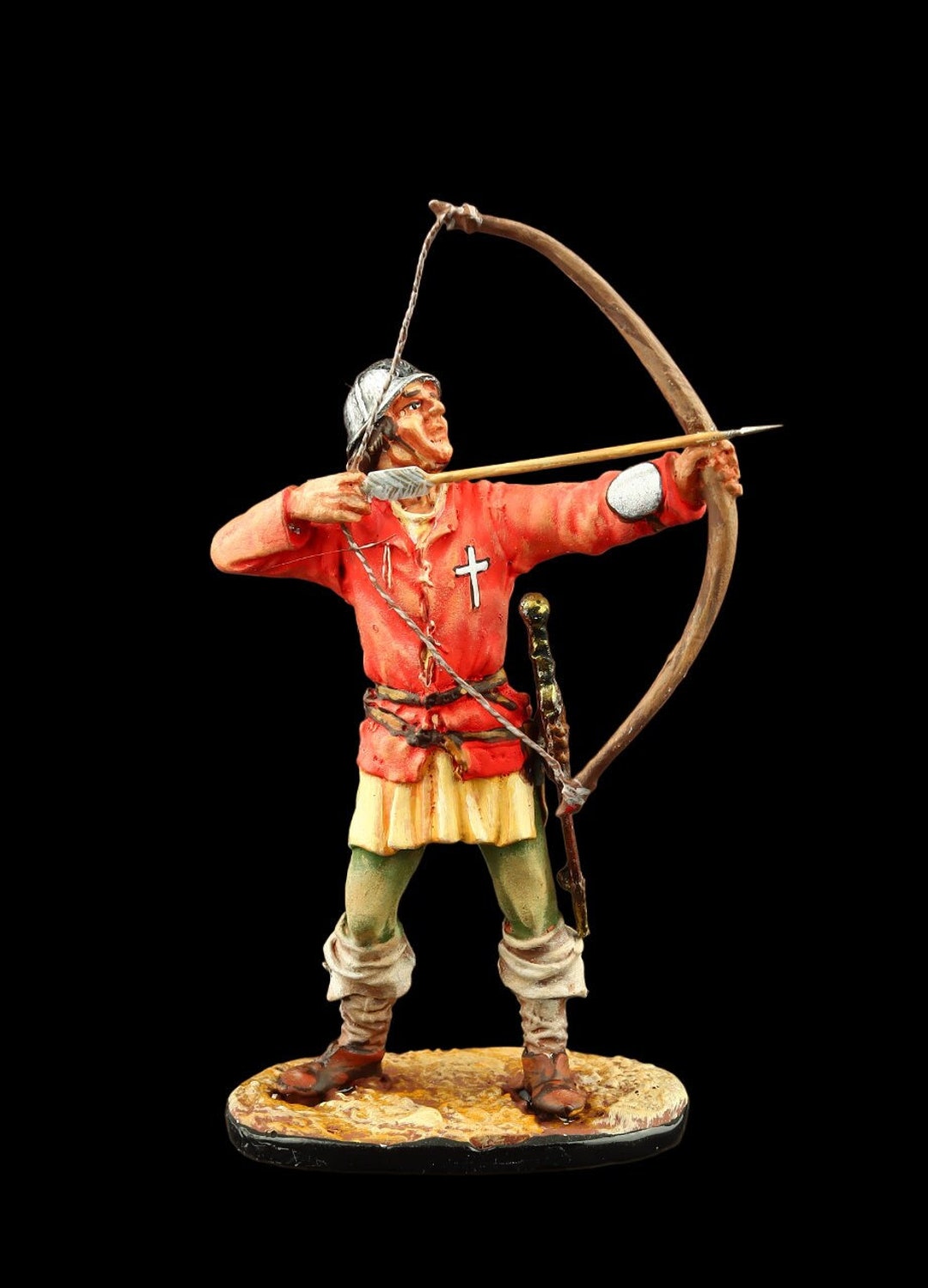 King & Country MK243 Archer Anglais – Figurine Plomb Peint, échelle 54mm, à Genoux Prêt