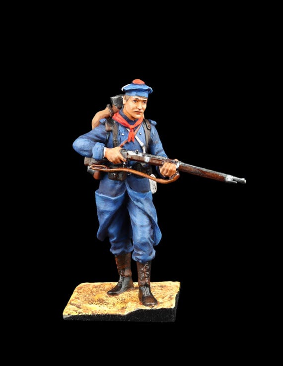 Figle Tin Soldier Collectible French Infantry Soldier, 1914 54 Mm WWI