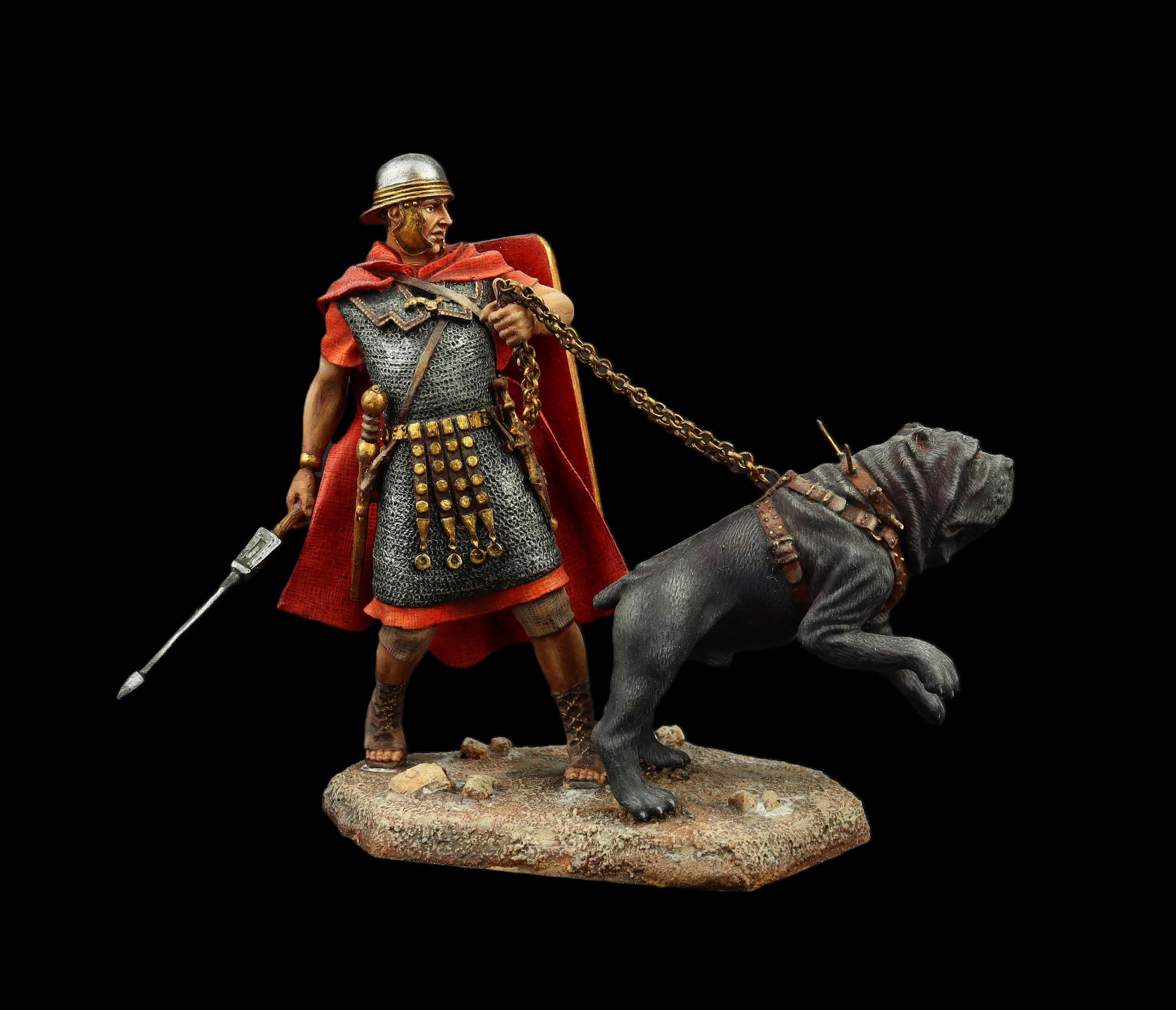 Tin Soldier Collectible Roman Soldier With Neapolitan Mastiff 75