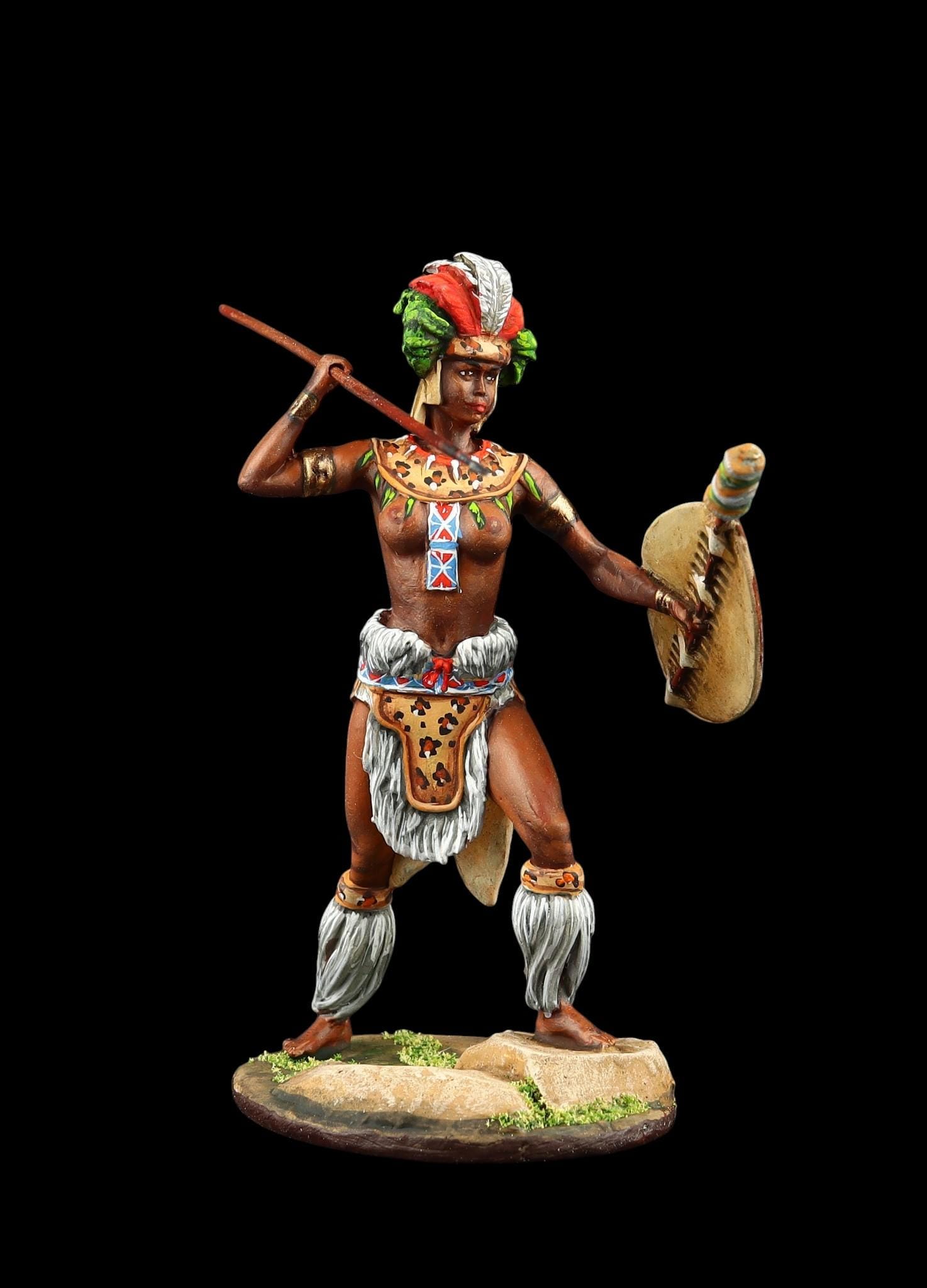 Tin Soldier Collectible Zulu Woman Warrior 54 Mm Female Models - Etsy