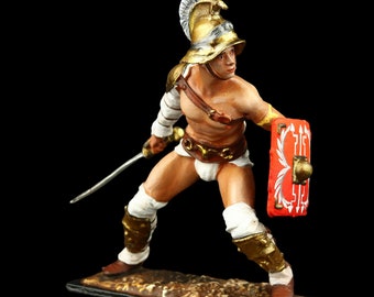Zinnsoldat Sammlerstück römischer Gladiator Thraex 60 mm das antike Rom