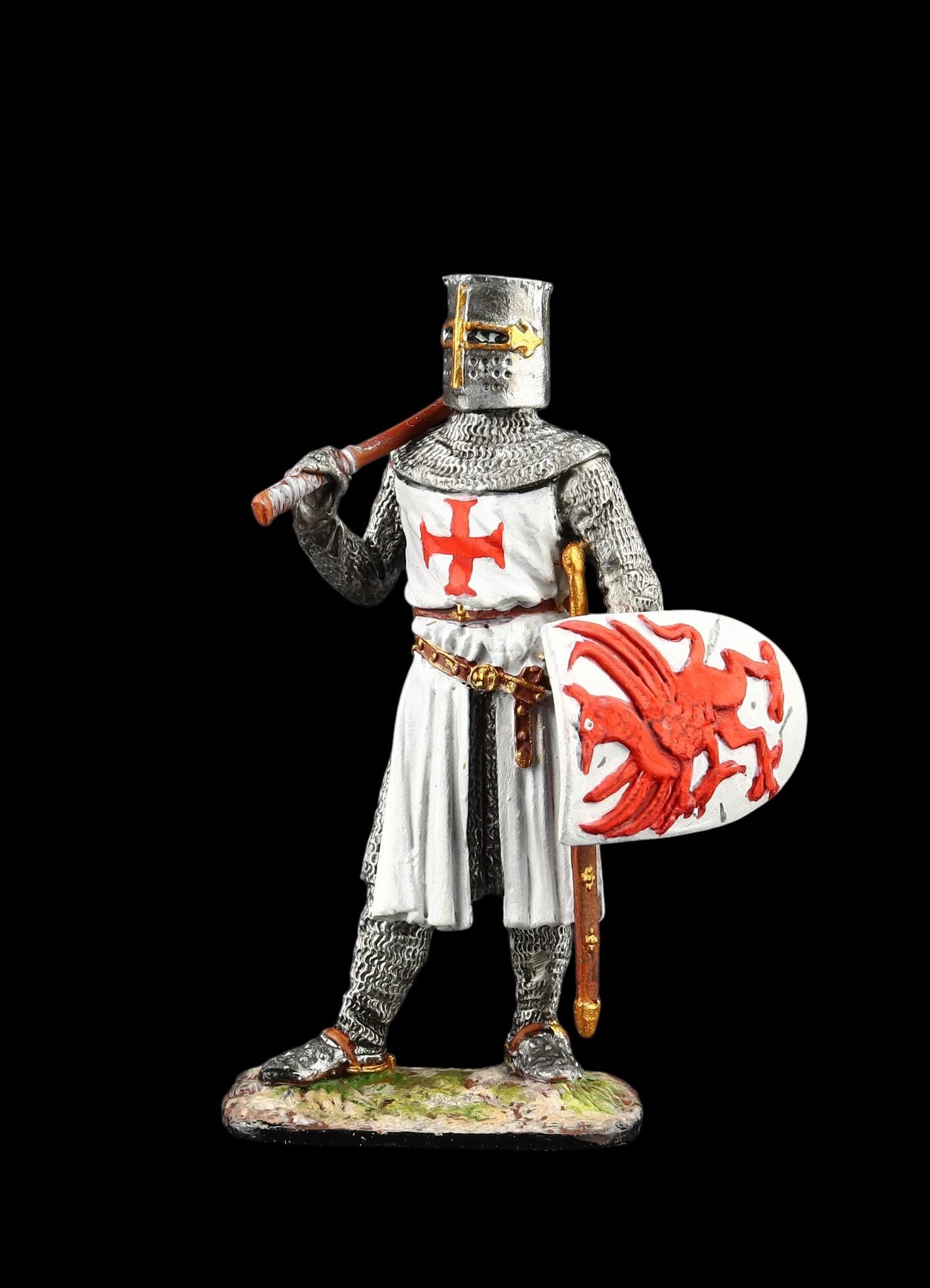 ブリキの兵隊 コレクション用 中世の騎士 斧付き 54 mm 中世と十字軍