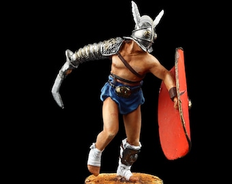 Zinnsoldat Sammlerstück römische Gladiator Secutor 54 mm das antike Rom