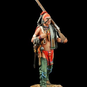 Tin soldier Collectible Iroquois with trophies, 1750-60 54 mm American Natives