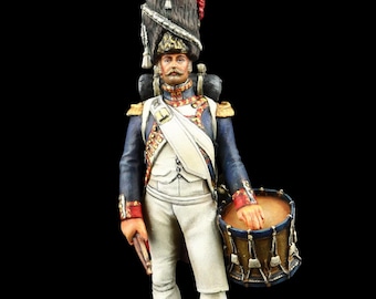 Tin soldier Collectible Grenadier Drummer of Imperial Guard Grenadiers 54 mm Napoleonic Wars