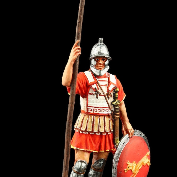Soldatino di stagno Oplita macedone da collezione, metà. IV sec. AVANTI CRISTO. 54 mm Mondo antico: Grecia antica