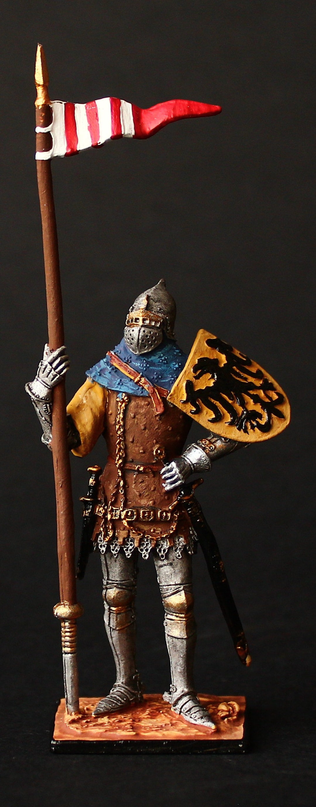 Tin Soldier Collectible Bohemian Knight, 2nd Half of XIV C. 54 Mm