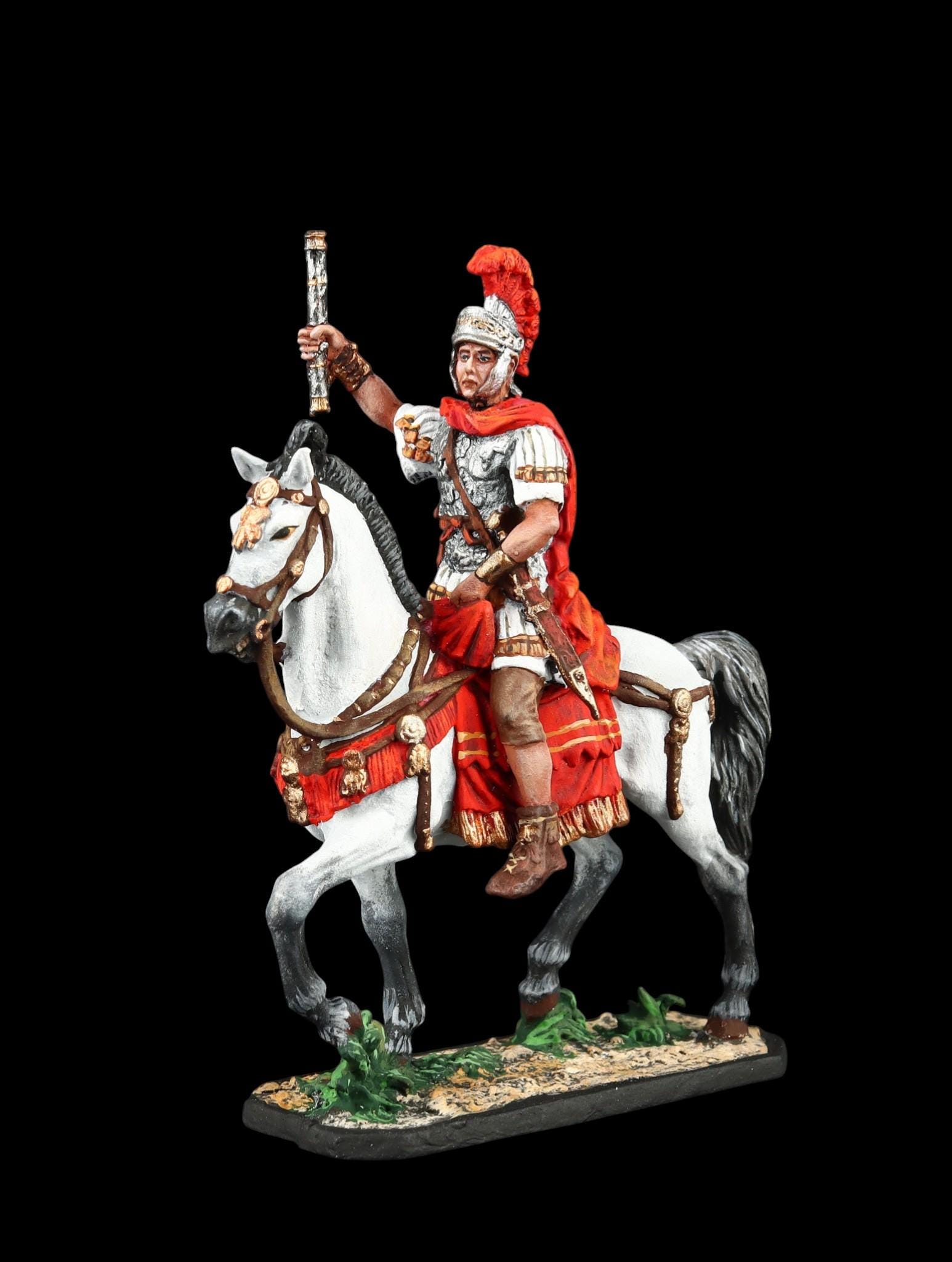 錫製の兵隊、収集価値のあるローマ騎馬指揮官、紀元1世紀頃、54mm