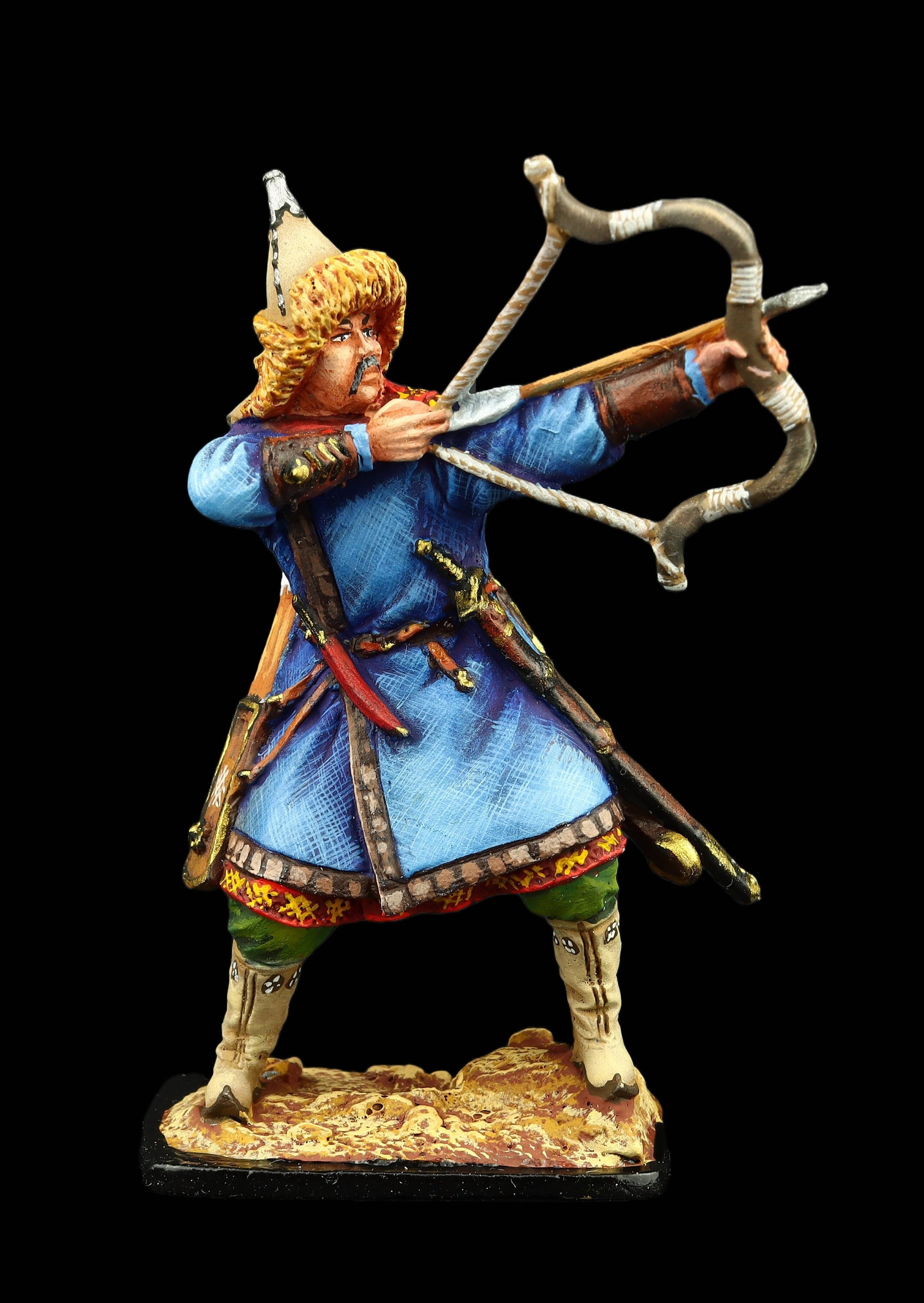 ブリキの兵隊 コレクターズアイテム モンゴル弓兵 XIII c. 54 mm 黄金