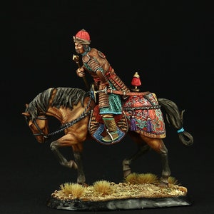 Museo del soldadito de plomo (ARRIBA) Comandante mongol Mamai, 1380 54 mm Lejano Oriente, Horda de Oro