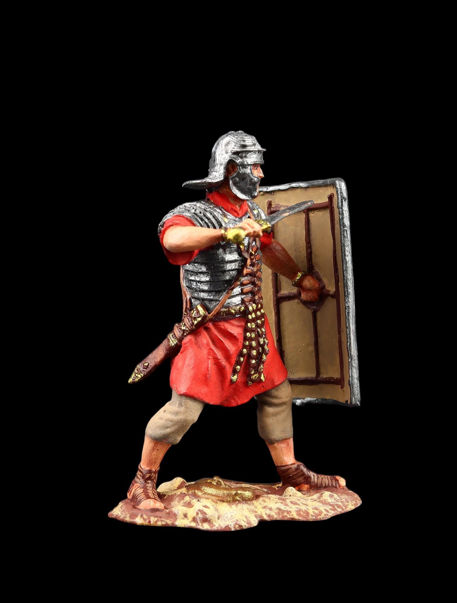 Prévente soldat jouet en étain peint Roman Cornicen 54 mm | niveau art