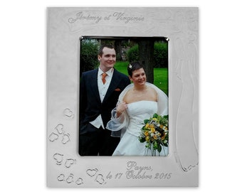 Custom Silver Metal Wedding Frame