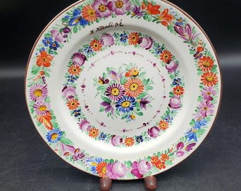 Vintage Chodovia Czech Hand Painted Floral Plate Chodov Porcelain