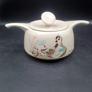 Vintage Red Wing Pottery Bob White Quail Deksel van 2 Qt Ovenschotel