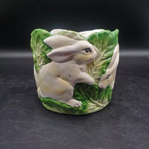 Vintage 1980s Dayton Hudson Bunny Rabbit Ceramic Planter Spring Easter Decor
