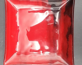 Plato cuadrado de cristal rojo, decoración moderna, bombonera, recipiente para baratijas