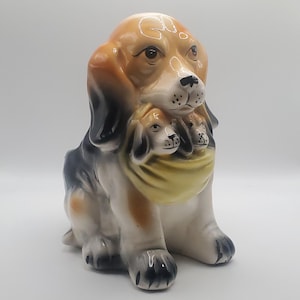 Vintage Relpo Beagle Dog Planter: Mid-Century Ceramic Pottery