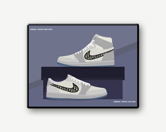 Dior Jordan 1 Retro High n Low Poster