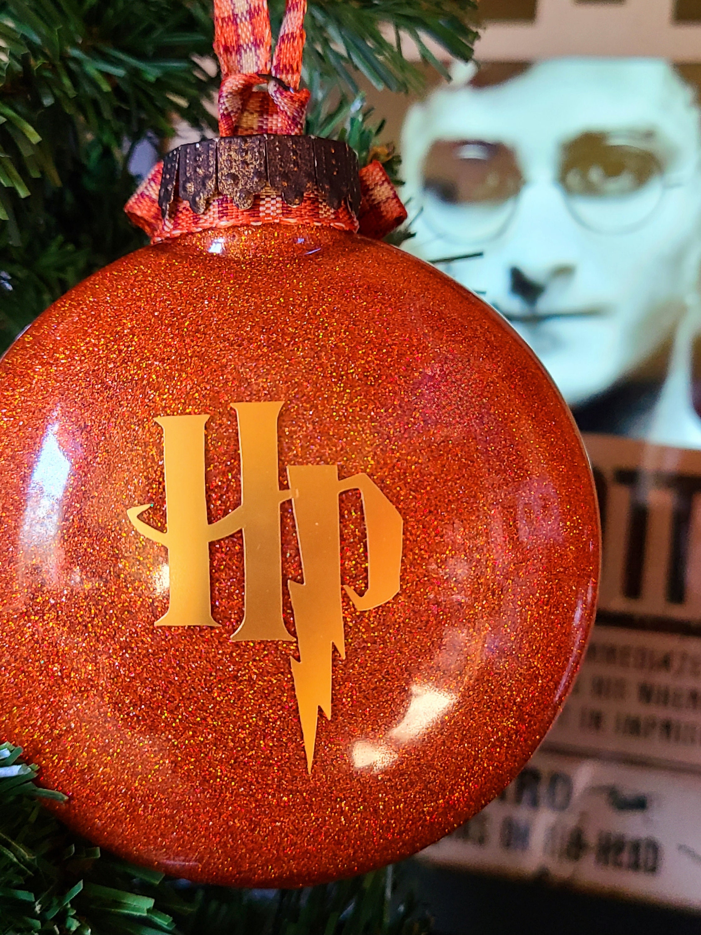 Harry Potter....2 Sided PUMPKIN JUICE Ornament..happy Christmas From